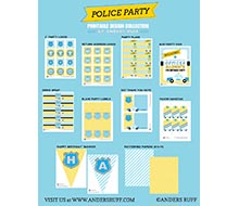 Chevron Police Birthday Party Printables Collection